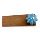 Turquoise Crackle Ceramic Wooden Door Stopper